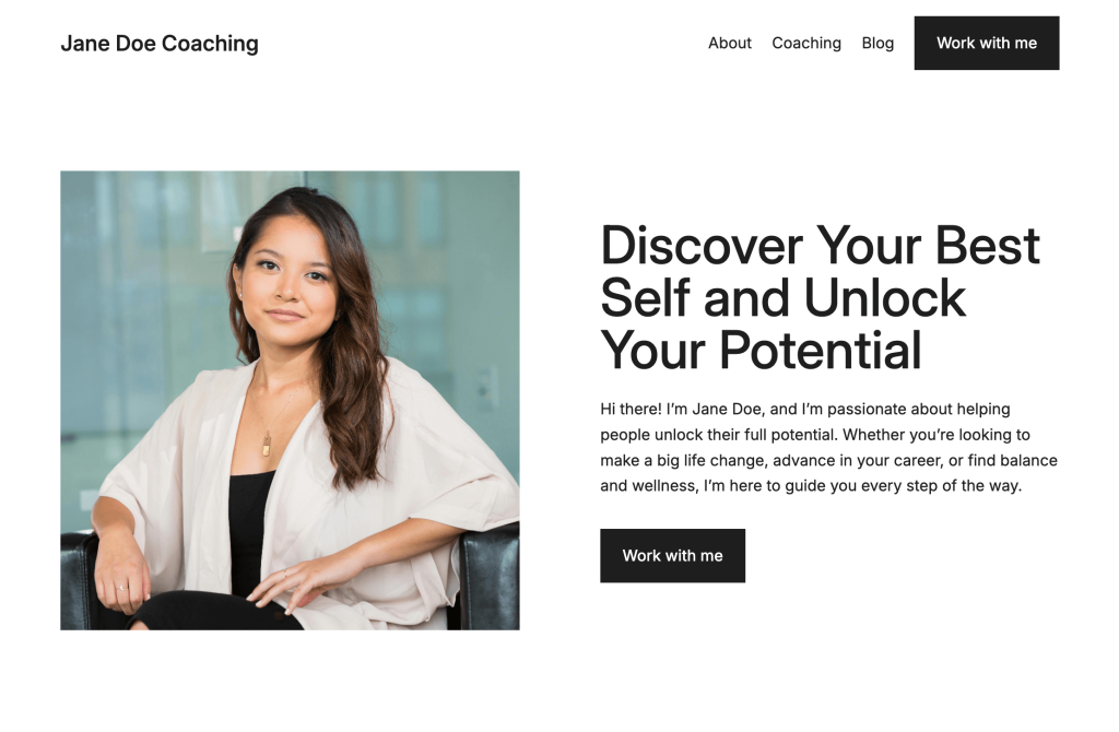 Warm & Inviting template preview